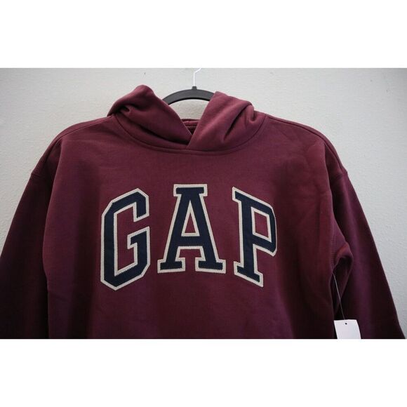 GAP Kids 428279-02-1 Unisex Kids Sz L (10) Burgundy Arch Logo Pullover Hoodie - Picture 3 of 5